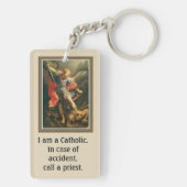 St. Michael der Erzengel Religiöse Katholik Schlüsselanhänger (Rückseite)
