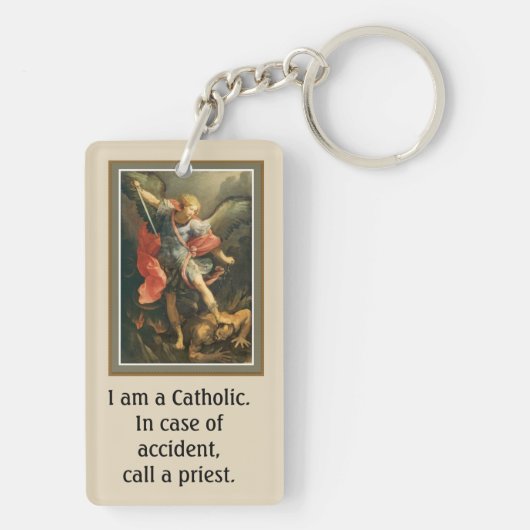 St. Michael der Erzengel Religiöse Katholik Schlüsselanhänger (Rückseite)
