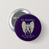 St. Michael der Erzengel römisch-katholisch Button (Vorne & Hinten)