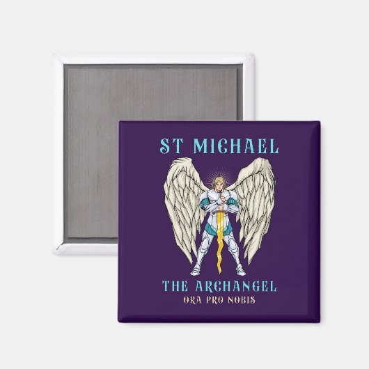 St. Michael der Erzengel römisch-katholisch Magnet (Vorderseite/Rückseite)