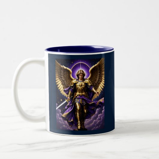 St. Michael der Erzengel römisch-katholisch Zweifarbige Tasse (Links)