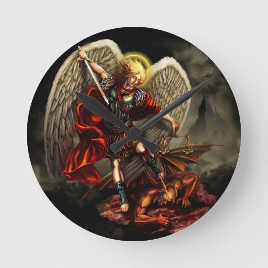 St Michael der Erzengel Runde Wanduhr (Vorderseite)
