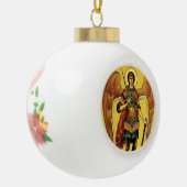 St. Michael der Erzengel Russisches Symbol Keramik Kugel-Ornament (Links)