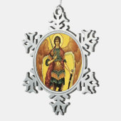 St. Michael der Erzengel Russisches Symbol Schneeflocken Zinn-Ornament (Rechts)