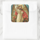 St. Michael der Erzengel Schwert Teufel Quadratischer Aufkleber (Tasche)