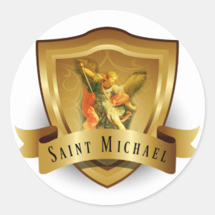 St. Michael der Erzengel Schwert Teufel Runder Aufkleber