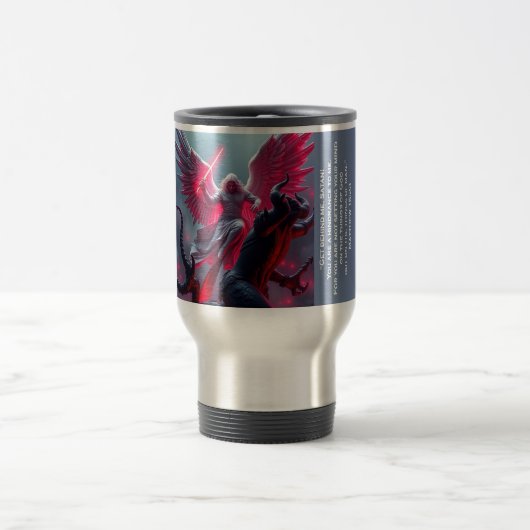 St. Michael der Erzengel Slays Satan Travel Mug Reisebecher (Mittel)