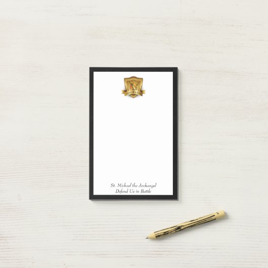 St. Michael der Erzengel Traditionell katholisch Post-it Klebezettel (Auf Schreibtisch)