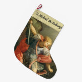 St Michael der Erzengel-traditionelle Katholische Großer Weihnachtsstrumpf (Vorderansicht (hängend))