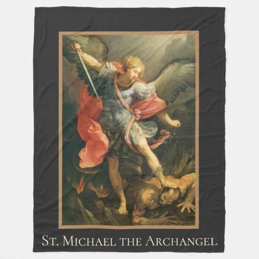 St Michael der Erzengel verteidigen uns im Kampf Fleecedecke (Vorderseite)