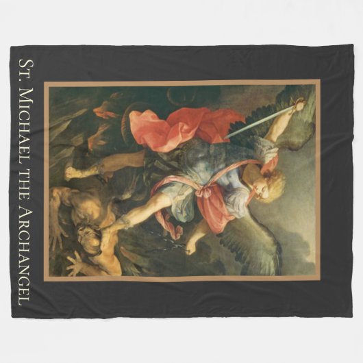St Michael der Erzengel verteidigen uns im Kampf Fleecedecke (Vorderseite (Horizontal))