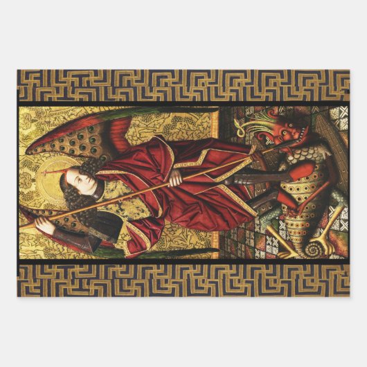 St. Michael der Erzengel von Raffaello Sanzio Geschenkpapier Set (Vorderseite 3)