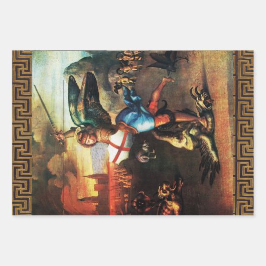 St. Michael der Erzengel von Raffaello Sanzio Geschenkpapier Set (Vorderseite 2)