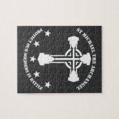 St Michael der Erzengel - weiße Schablone Puzzle (Horizontal)