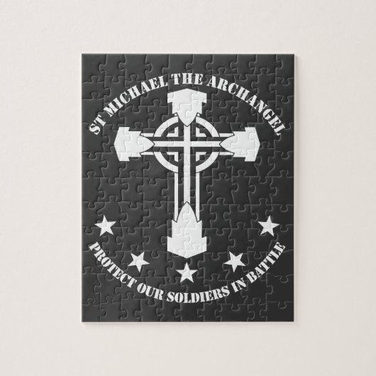 St Michael der Erzengel - weiße Schablone Puzzle (Vertikal)