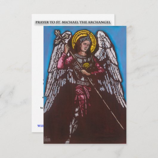 St. Michael, die Erzengel-Gebetskarte Dankeskarte (Vorne/Hinten)
