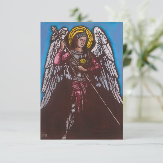 St. Michael, die Erzengel-Gebetskarte Dankeskarte (Stehend Vorderseite)