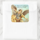 St. Michael, die Erzengel-Schwertrüstung Quadratischer Aufkleber (Tasche)