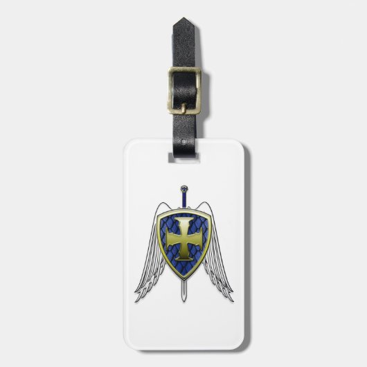 St Michael - Drache-Skala-Schild Gepäckanhänger (Vorderseite vertikal)