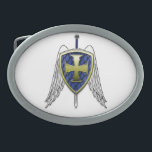 St Michael - Drache-Skala-Schild Ovale Gürtelschnalle<br><div class="desc">St Michael - Drache-Skala-Schild</div>