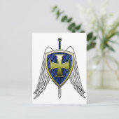 St. Michael - Dragon Scale Shield Postkarte (Stehend Vorderseite)