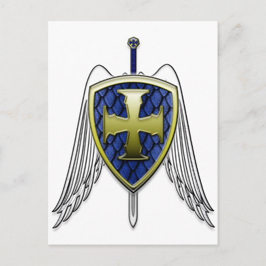 St. Michael - Dragon Scale Shield Postkarte (Vorderseite)