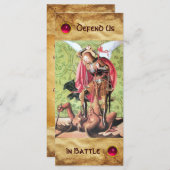 ST. MICHAEL,DRAGON UND JUSTIZ-Belegekarte (Vorne/Hinten)