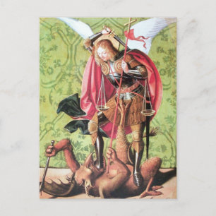 ST. MICHAEL,DRAGON UND JUSTIZ-Belegekarte Postkarte