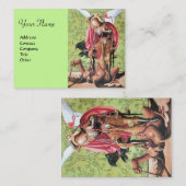 ST. MICHAEL, DRAGON UND JUSTIZ, grün, rot Visitenkarte (Vorne/Hinten)