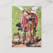 ST. MICHAEL, DRAGON UND JUSTIZ, grün, rot Visitenkarte (Rückseite)