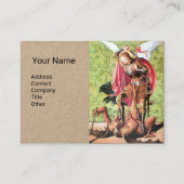 ST. MICHAEL, DRAGON UND JUSTIZ, Rot-Grün-Braun Visitenkarte (Vorderseite)