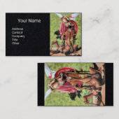 ST. MICHAEL, DRAGON UND JUSTIZ, rot-grünes Schwarz Visitenkarte (Vorne/Hinten)