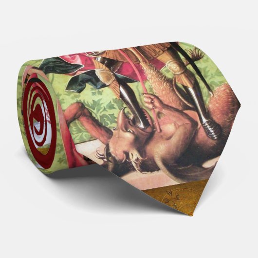 ST. MICHAEL , DRAGON UND JUSTIZ Ruby Krawatte (Gerollt)