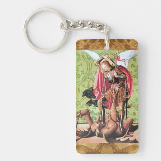 ST. MICHAEL, DRAGON UND JUSTIZ SCHLÜSSELANHÄNGER (Vorderseite)
