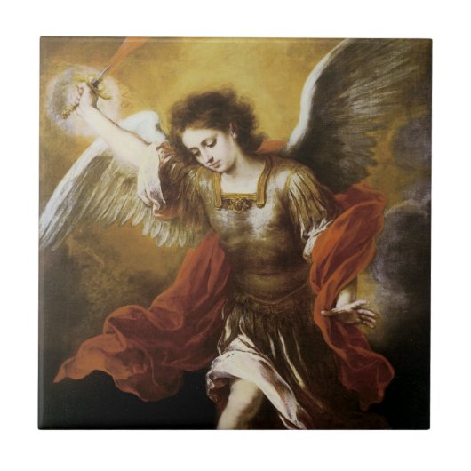 St Michael durch Murillo Fliese (Vorderseite)