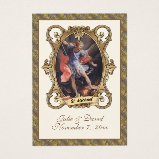 St. Michael Elegant Gold Gastgeschenk Hochzeit Car (Vorderseite)