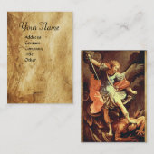St. Michael, Erzengel Antique Parchment Visitenkarte (Vorne/Hinten)