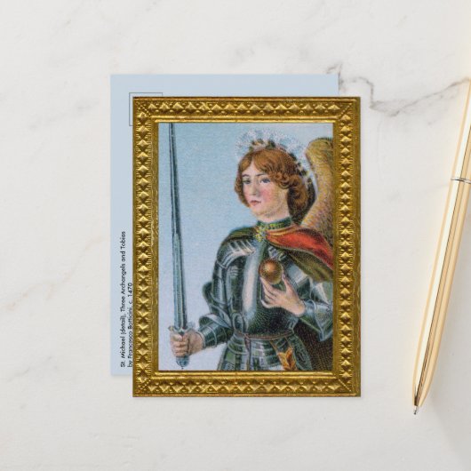 St. Michael, Erzengel (Detail; M 017) Postkarte (Vorderseite/Rückseite Beispiel)