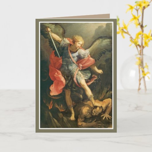 St. Michael, Erzengel Gebet Karte (Gelbe Blume)
