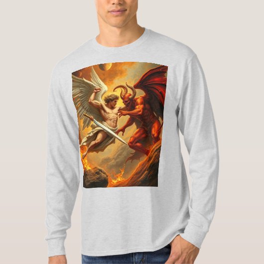 St. Michael, Erzengel Männer-Langschläfer-T-Shirt T-Shirt (Vorderseite)