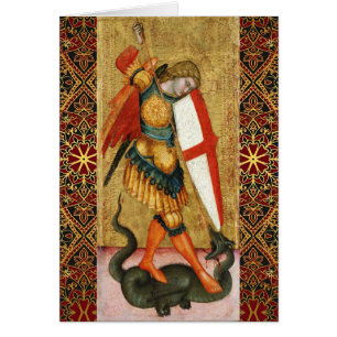 St. Michael Erzengel und Drache sienesisches Gebet