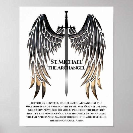 St. Michael Gebet zum Schutz Poster (Vorne)