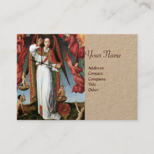 ST. MICHAEL IM LETZTEN JUDGMENT Gold Metallic Visitenkarte