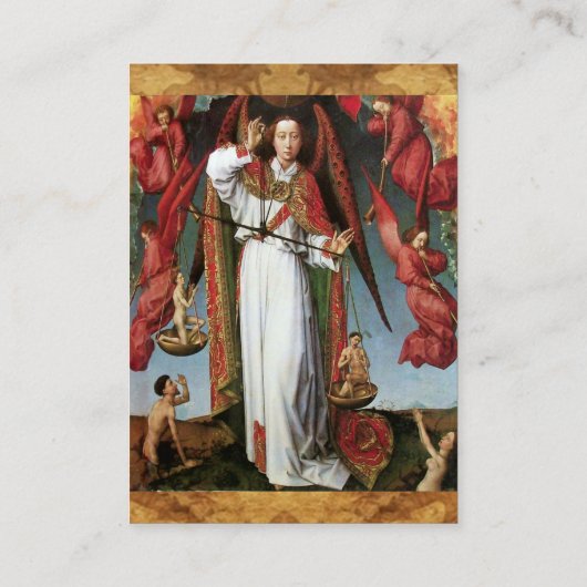 ST. MICHAEL IM LETZTEN JUDGMENT Gold Metallic Visitenkarte (Rückseite)