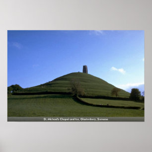 St. Michael Kapelle und tor, Glastonbury, Somerse Poster