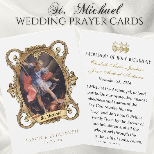 St. Michael Katholic Wedding Prayer Cards