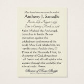 St. Michael Katholische Beerdigungskarte - (Rückseite)