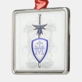 St Michael Klinge Silbernes Ornament (Links)