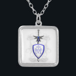 St Michael Klinge Versilberte Kette<br><div class="desc">St Michael Klinge und marianisches Symbolschild</div>