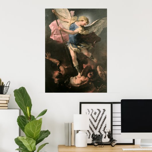 St. Michael, Luca Giordano (Fa Presto) Poster (Heimbüro)